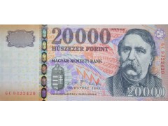 Банкнота Венгрия 20000 (двадцать тысяч) форинтов 2009 год. Pick 201b. UNC