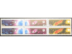 Марка 2855-60 Сцепка из 6 марок.  День космонавтики. MNH ★★. 1963 год.