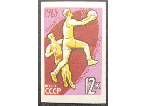 Марка 2896 Спартакиада народов СССР. Баскетбол. MNH ★★. 1963 год.