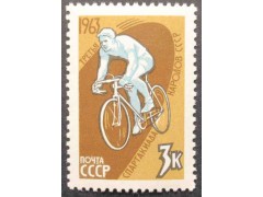 Марка 2898 Спартакиада народов СССР. Велосипедный спорт. MNH ★★. 1963 год.