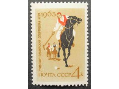 Марка 2910 Национальные виды спорта. Конное поло. MNH ★★. 1963 год.