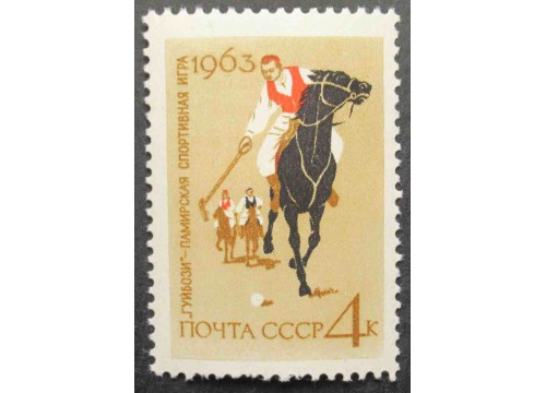 Марка 2910 Национальные виды спорта. Конное поло. MNH ★★. 1963 год.