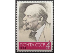 Марка 3026 В.Ленин. Мелкая гравировка MNH ★★. 1964 год.