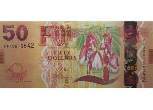 Банкнота Фиджи 50 (пятьдесят) долларов 2012 год. Pick 118a. UNC