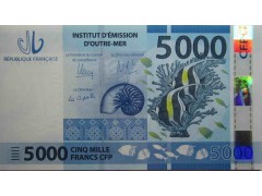 Банкнота Французская Полинезия 5000 (пять тысяч) франков 2014 год. Pick 7. UNC