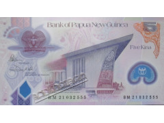 Банкнота Папуа Новая Гвинея 5 (пять) кина 2021 год. Pick 51c. UNC