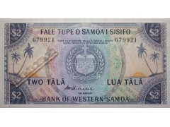 Банкнота Самоа 2 (два) тала 1967 год. Pick 17b. UNC
