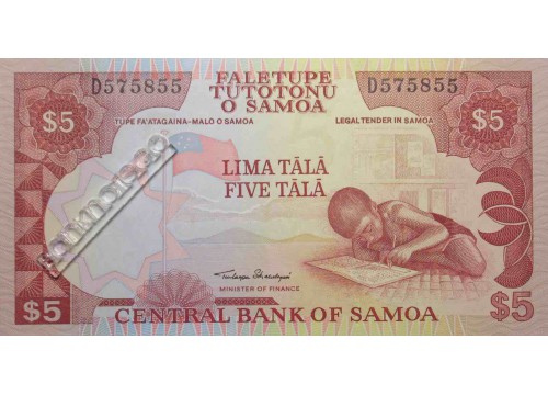 Банкнота Самоа 5 (пять) тала 2002-05 год. Pick 33a2. UNC