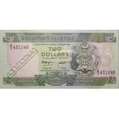 Банкнота Соломоновы о-ва 2 (два) доллара 1986 год. Pick 13. UNC