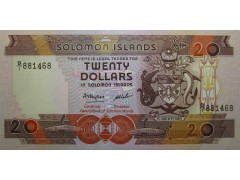 Банкнота Соломоновы о-ва 20 (двадцать) долларов 1986 год. Pick 16a. UNC