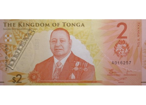 Банкнота Тонга 2 (две) паанга 2023 год Pick W50. UNC