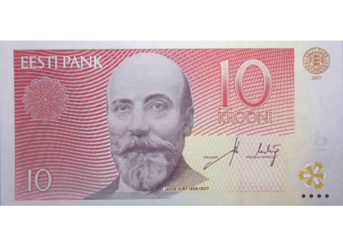 Банкнота Эстония 10 (десять) крон 2007 год. Pick 86b. UNC