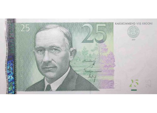 Банкнота Эстония 25 (двадцать пять) крон 2007 год. Pick 87. UNC