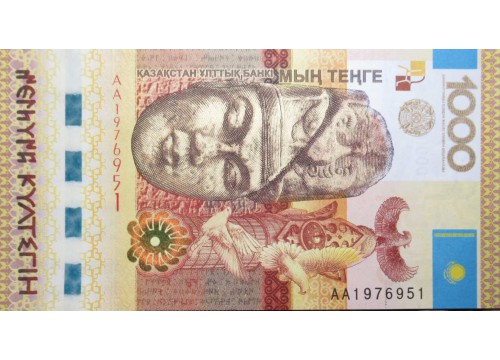 Банкнота Казахстан 1000 (тысяча) тенге 2013 год. Серия АА. Pick 44. UNC