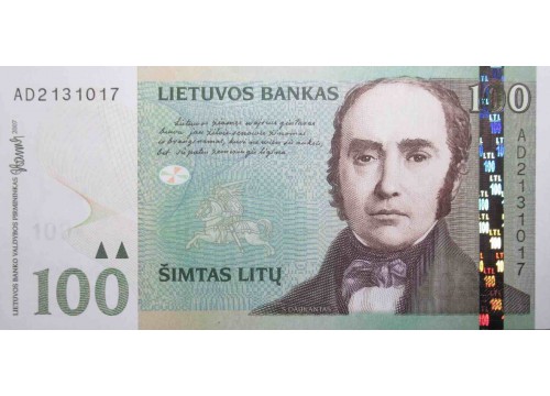 Банкнота Литва 100 (сто) лит 2007 год. Pick 70. UNC