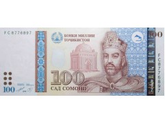 Банкнота Таджикистан 100 (сто) сомони 1999 год. Pick 27a. UNC