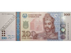 Банкнота Таджикистан 100 (сто) сомони 2017 год. Pick 27b. UNC