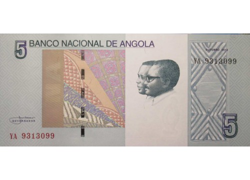 Банкнота Ангола 5 (пять) кванза 2012 год. Pick 151A. UNC
