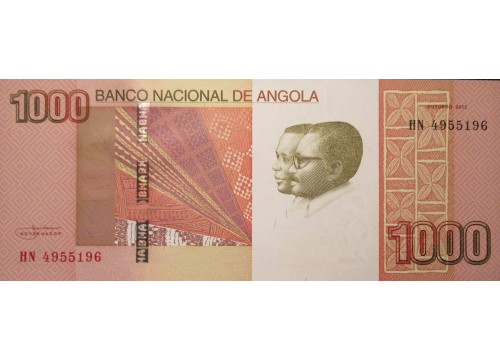 Банкнота Ангола 1000 (тысяча) кванза 2012 год. Pick 156.1. UNC