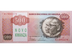 Банкнота Ангола 500 (пятьсот) кванза 1987 год. Pick 123. UNC