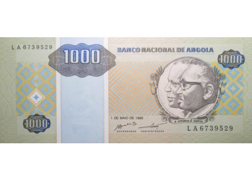 Банкнота Ангола 1000 (тысяча) кванза 1995 год. Pick 135. UNC