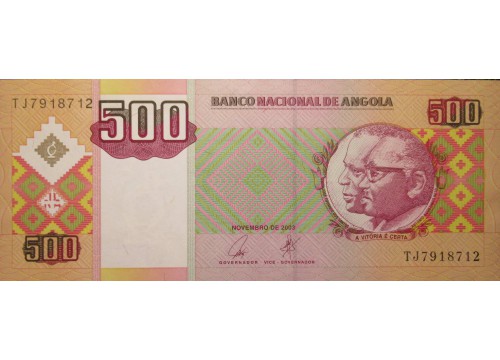 Банкнота Ангола 500 (пятьсот) кванза 2003 год. Pick 149a. UNC