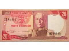 Банкнота Ангола 20 эскудо (двадцать) 1972 год. Pick 99. UNC