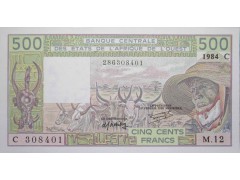 Банкнота Буркина Фасо 500 (пятьсот) франков 1984 год. Pick 306Ch. UNC