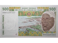 Банкнота Буркина Фасо 500 (пятьсот) франков 1999 год. Pick 310Cj. UNC