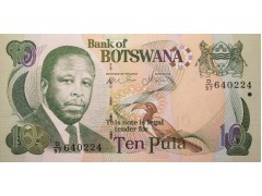 Банкнота Ботсвана 10 (десять) пула 2007 год. Pick 24b. UNC