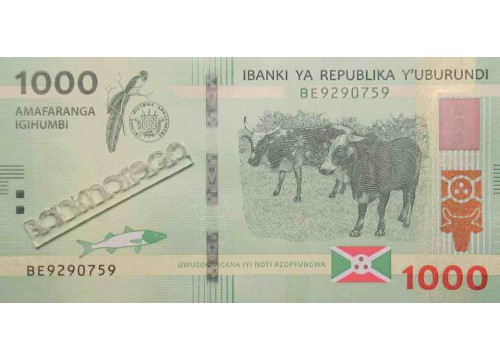 Банкнота Бурунди 1000 (тысяча) франков 2021 год. Pick 51b. UNC
