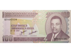 Банкнота Бурунди 100 (сто) франков 2007 год. Pick 37f. UNC