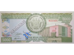 Банкнота Бурунди 5000 (пять тысяч) франков 1999 год. Pick 42a. UNC