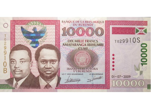 Банкнота Бурунди 10000 (десять тысяч) франков 2009 год. Pick 49a. UNC