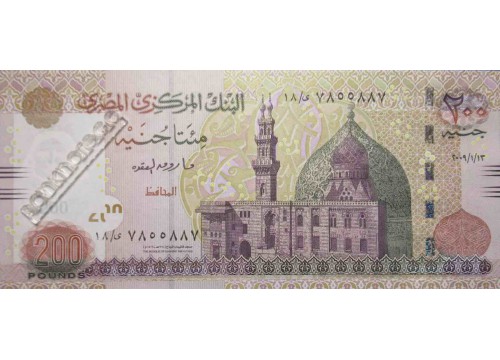 Банкнота Египет 200 (двести) фунтов 2009 год. Pick 69a. UNC