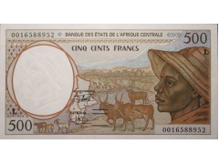 Банкнота Габон 500 (пятьсот)  франков 2000 год. Pick 401Lg. UNC