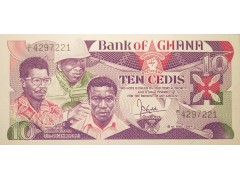 Банкнота Гана 10 (десять) седи 1984 год. Pick 23. UNC