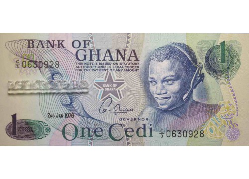 Банкнота Гана 1 (один) седи 1976 год. Pick 13c1. UNC