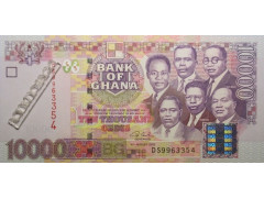 Банкнота Гана 10000 (десять тысяч) седи 2003 год. Pick 35b. UNC