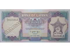 Банкнота Гана 500 (пятьсот) седи 1994 год. Pick 28c. UNC