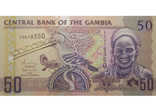 Банкнота Гамбия 50 (пятьдесят) даласи 2006-13 год. Pick 28b. UNC