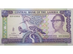 Банкнота Гамбия 50 (пятьдесят) даласи 1989-95 год. Pick 15a. UNC