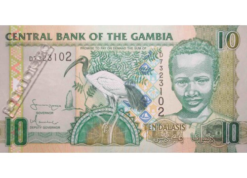 Банкнота Гамбия 10 (десять) даласи 2006 год. Pick 26a. UNC