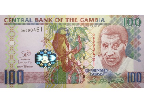 Банкнота Гамбия 100 (сто) даласи 2006-13 год. Pick 29b2. UNC