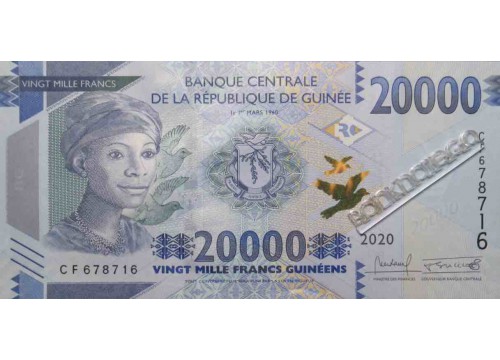 Гвинея 20000 (двадцать тысяч) франков 2020 год. Pick 50e. UNC