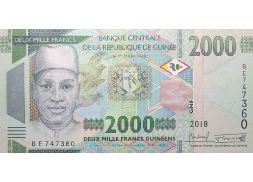 Банкнота Гвинея 2000 (два тысячи) франков 2018 год. Pick new. UNC