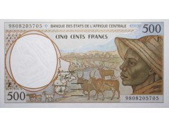 Банкнота Камерун 500 (пятьсот) франков 1998 год. Pick 201Ee. UNC