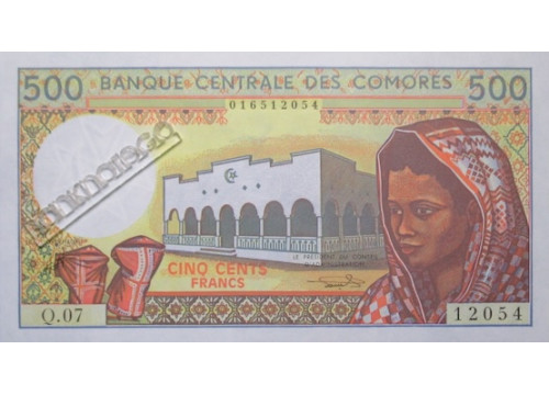Банкнота Коморские острова 500 (пятьсот) франков 1984-04 год. Pick 10b3. UNC