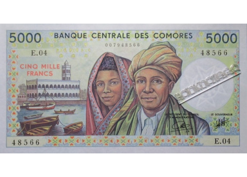 Банкнота Коморские острова 500 (пятьсот) франков 1984-05 год. Pick 12b. UNC