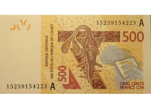 Банкнота Кот-д Ивуар 500 (пятьсот) франков 2015 год. Pick 119Ad. UNC